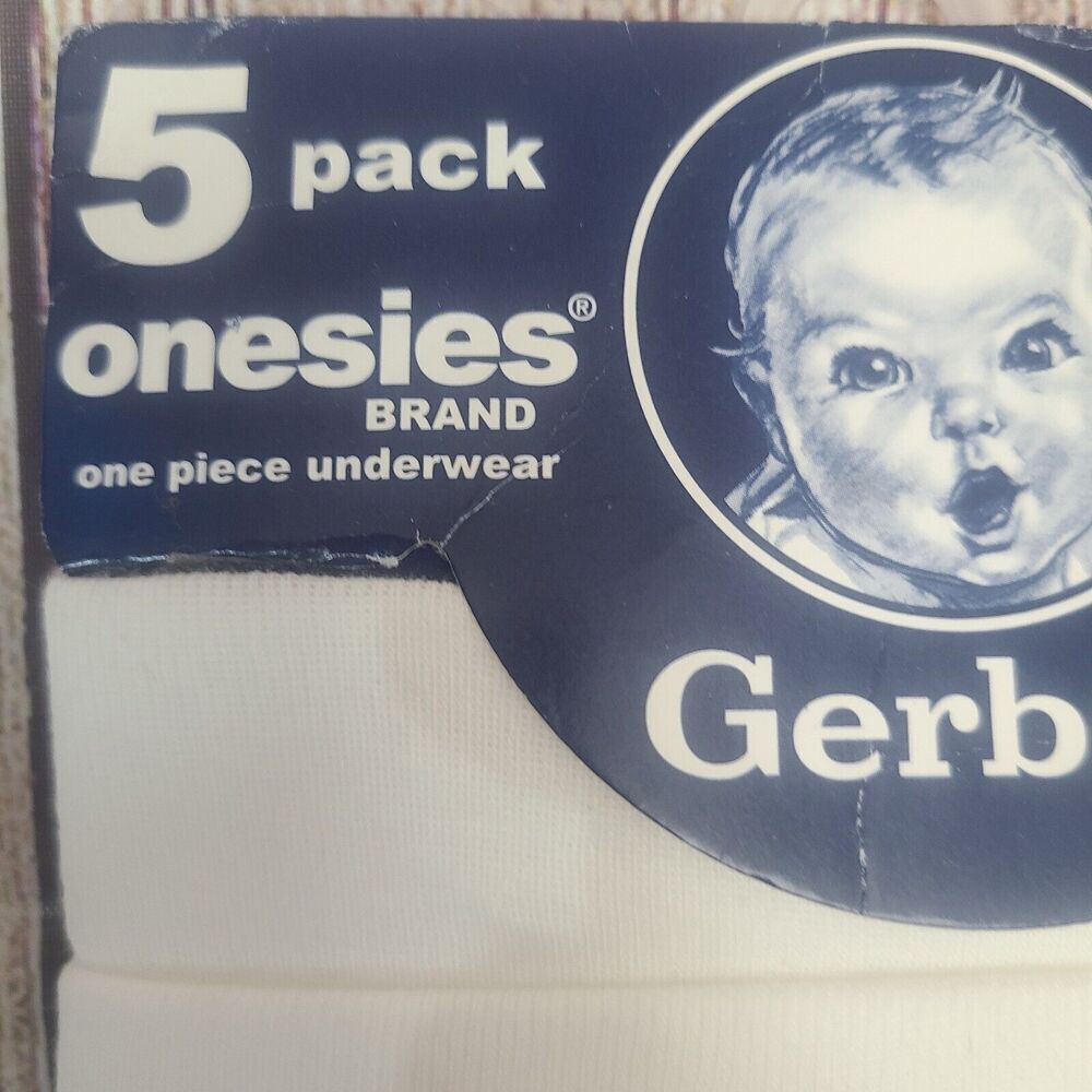Gerber Brand Onesies 5pk One Piece Underwear Baby 3-6 Months White Cotton New - Picture 4 of 7